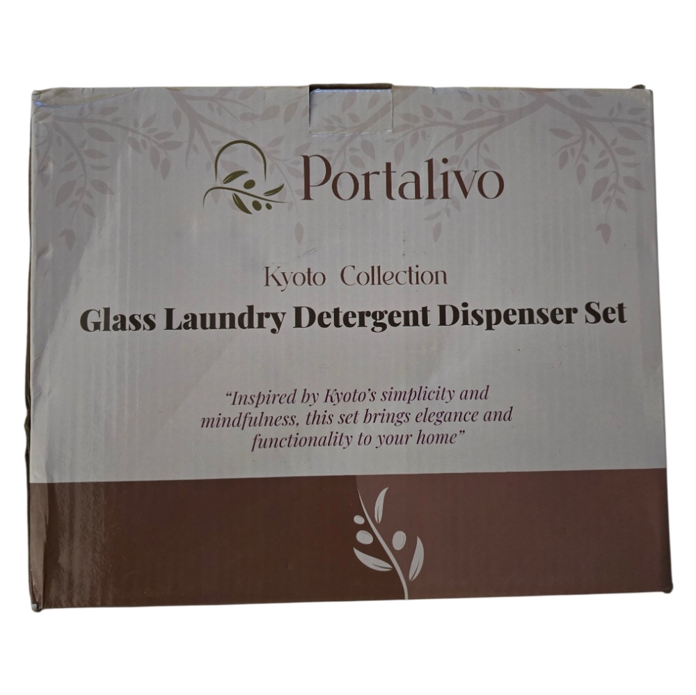 Glass Laundry Detergent Dispenser Set of 3 - Extra Large 2x 64oz 1x 32oz Liquid - Picture 12 of 16